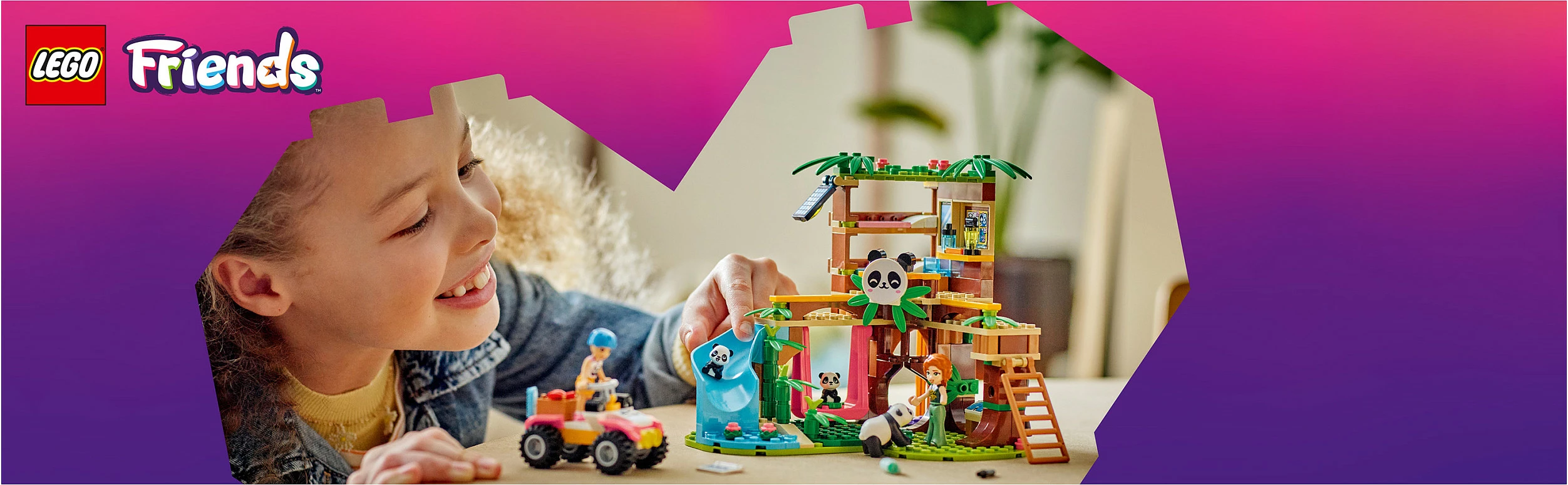 Set lodër LEGO Friends 42648 Strehë e Pandave, 243 copë, 7+