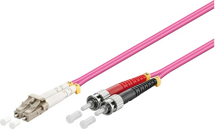 Kabllo optike GoodConnections OM4 LC-ST, duplex multimode 50/125, 0.5m, LSZH, vjollcë