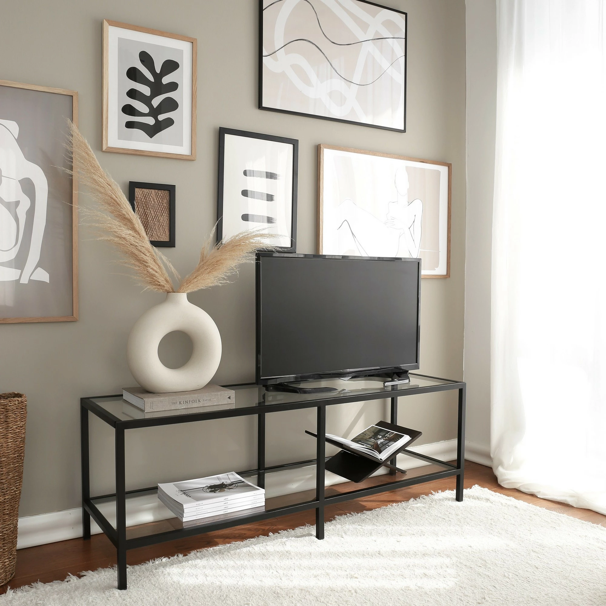 Komodë TV Hanah Home, Basic TV500, e zezë mat