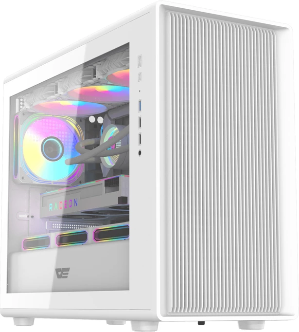 Kasë, Darkflash, DB460M, M-ATX/ITX, deri 12 ventilatorë / radiator 360 mm, 2x HDD 3.5" 2x SSD 2.5", e bardhë