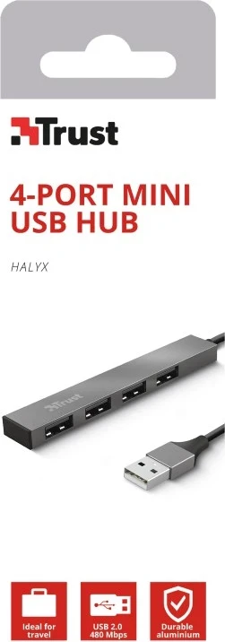 USB Hub Trust Halyx, 4 x USB porte