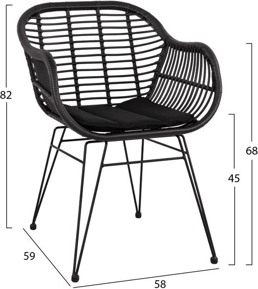 Set kopshti tavolinë & karrige Allegra Wicker FH10508, 5 pjesë, bezhë/e zezë