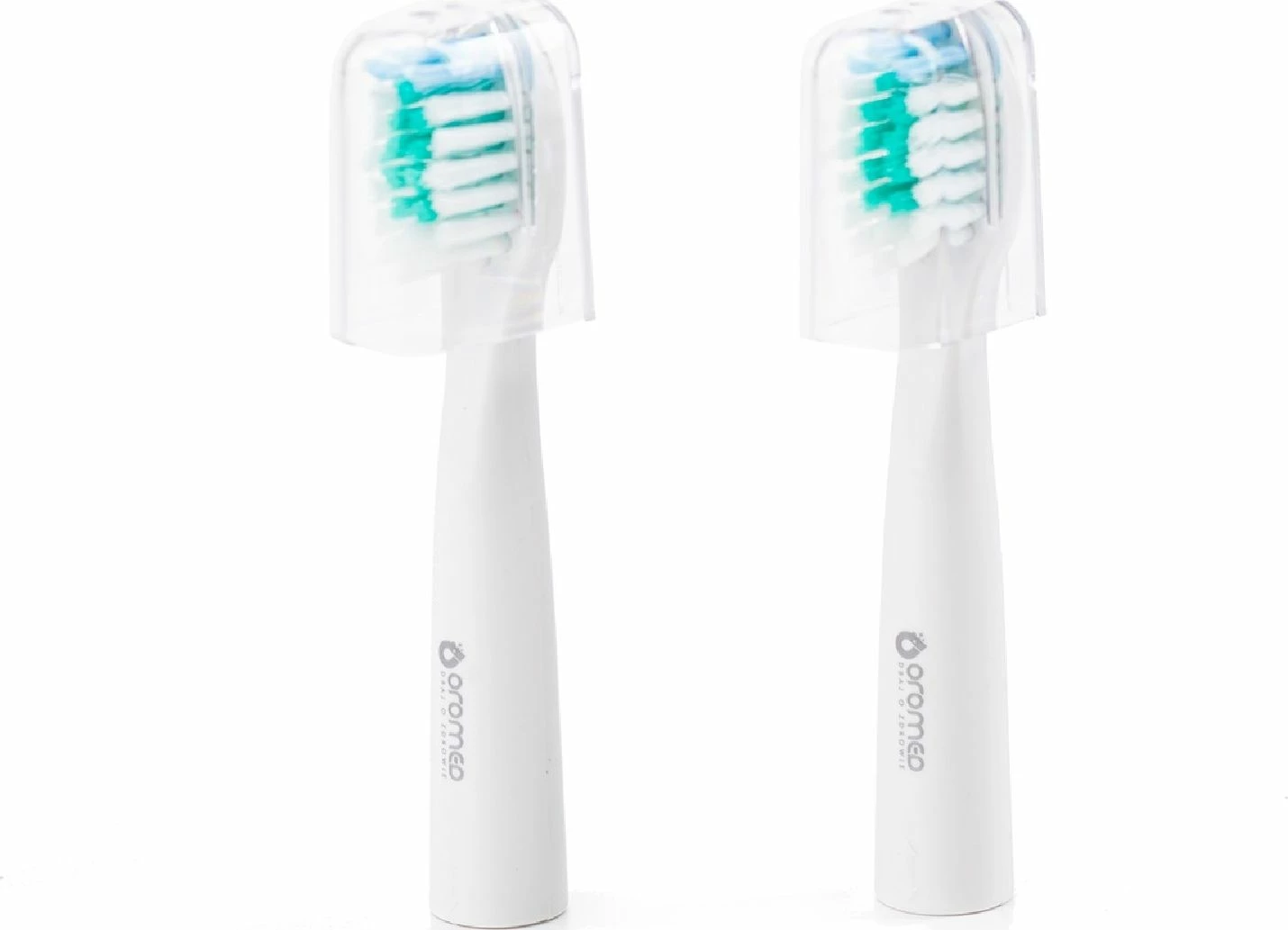 Kokë zëvendësuese për furçë dhëmbësh sonike Oromed Oro-Sonic Basic, 2 copë, e bardhë
