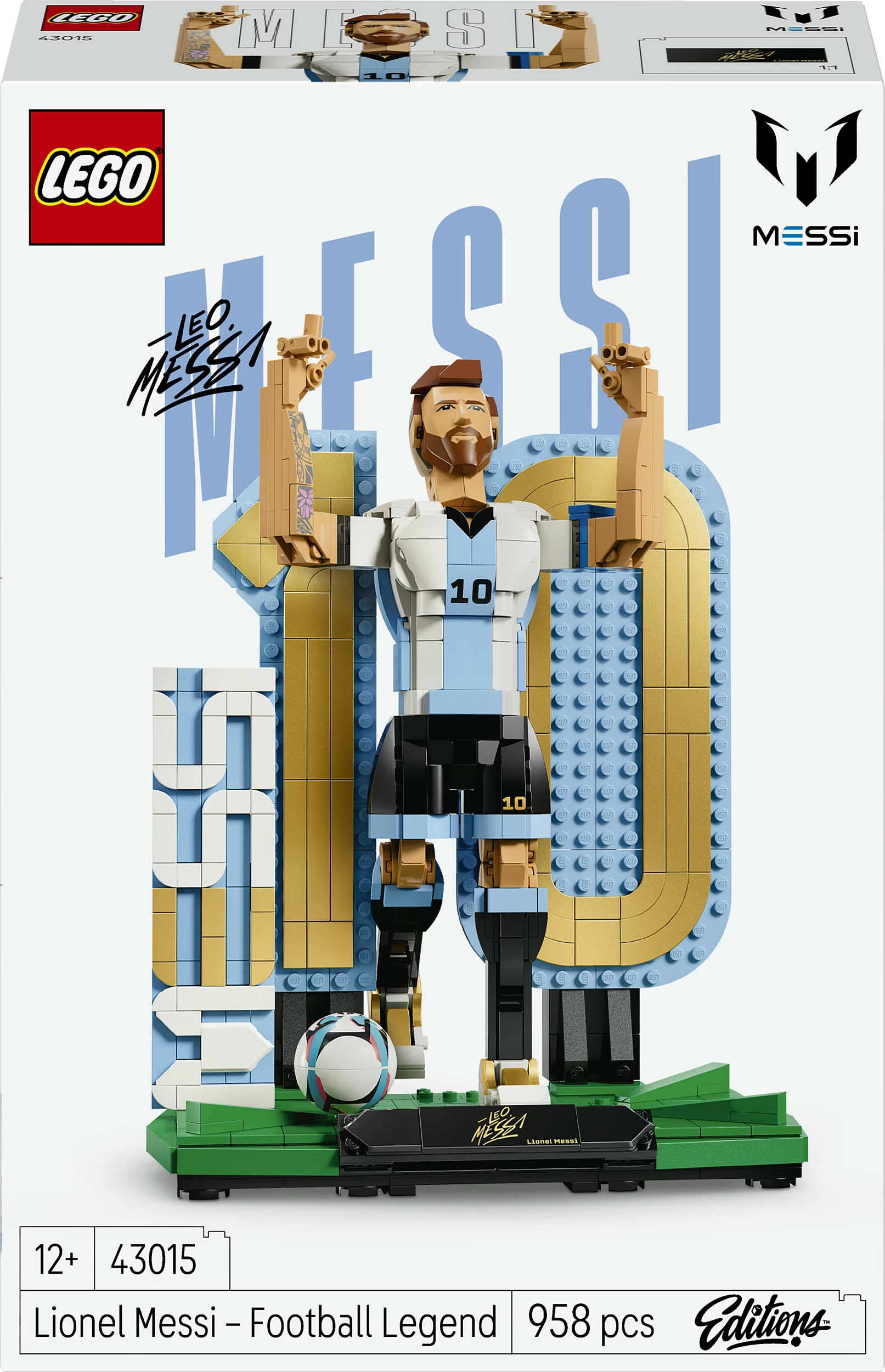 Set ndërtimi LEGO 43015 Lionel Messi – Football Legend, 958 pjesë, shumëngjyrësh