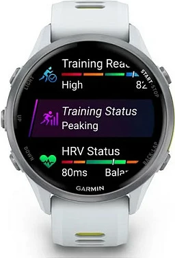 Smartwatch Garmin Forerunner 970, AMOLED 1.4", GPS, Wi‑Fi, 56 g, rrip bardhë/verdhë
