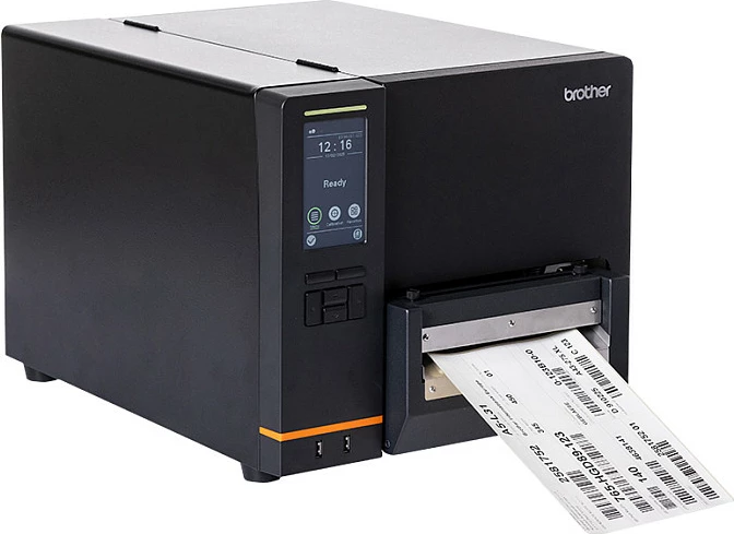 Printer etiketash Brother TJ-6421TN, direct thermal/thermal transfer, 203 x 300 DPI, Ethernet/Wi‑Fi/Bluetooth, e zezë
