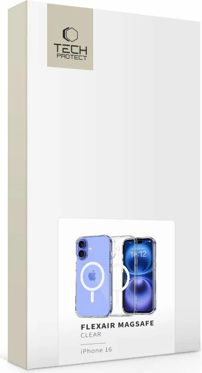 Mbështjellës Tech-Protect FlexAir MagSafe për iPhone 16, Transparent