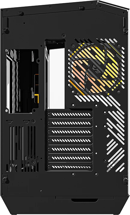 Kasë Darkflash DY470 me 4 ventilatorë ARGB dhe mbajtëse GPU, e zezë