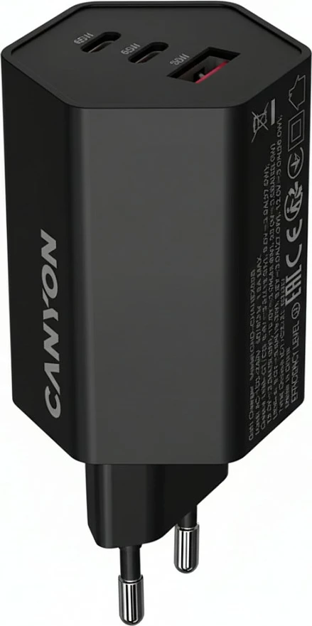 Karikues Canyon HEXAGON 65 GaN 65W, 2x USB-C PD, 1x USB-A QC, EU, i zi