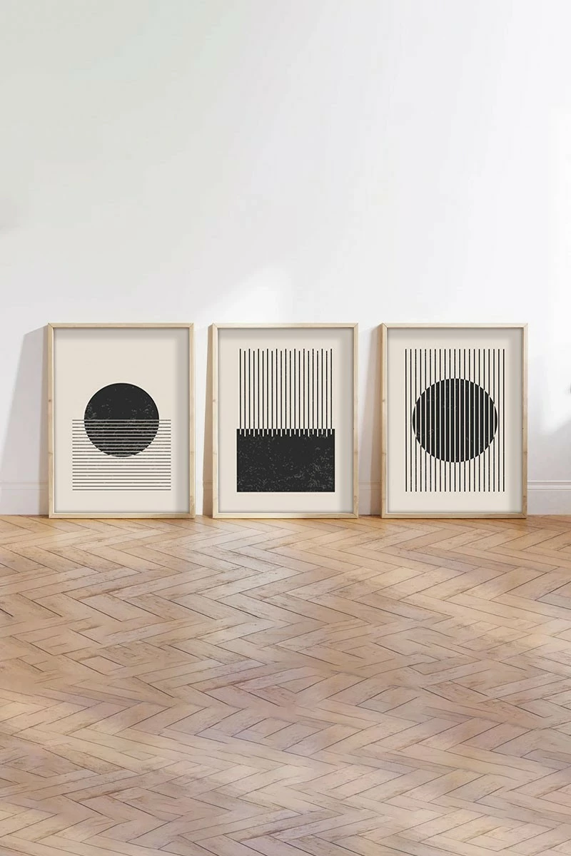 Pikturë dekorative me kornizë, MDF, 3 pjesë, Wallity, Huhu212, 50x70cm