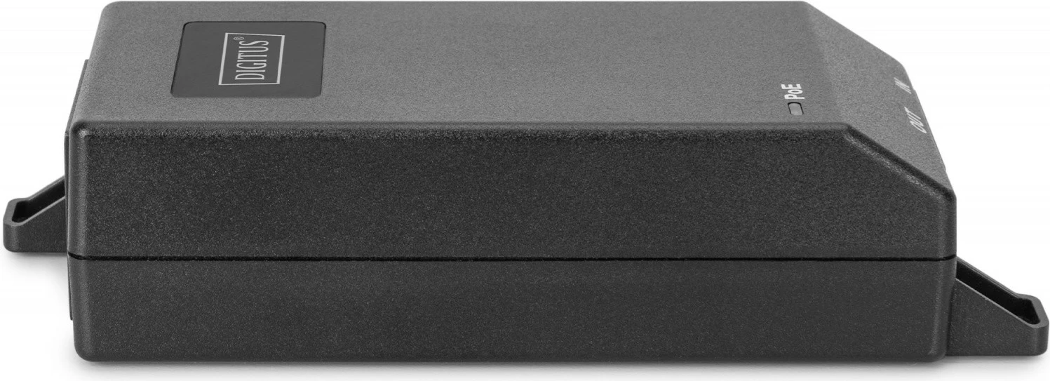 Adapter PoE+, Digitus, DN-95103-3, IEEE 802.3af/at, 55V 30W, 10/100/1000 Mbps, deri 100 m, e zezë