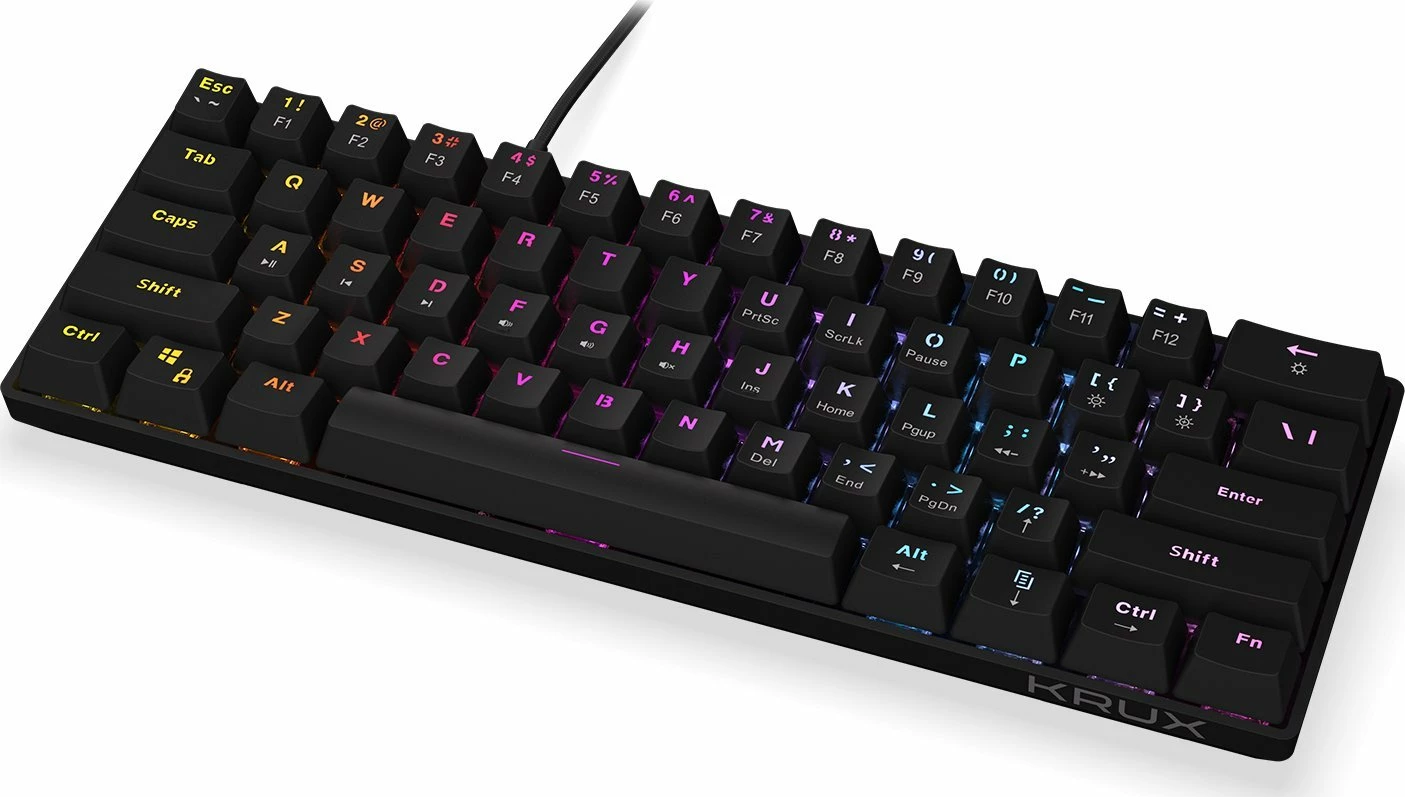 Tastierë mekanike gaming Krux Qara KRX0137 60% Outemu Red RGB e zezë