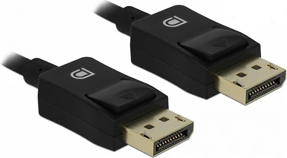 Kabllo DisplayPort DeLOCK 85299, 0.5 m, DP 1.4, 8K 60Hz, e zezë