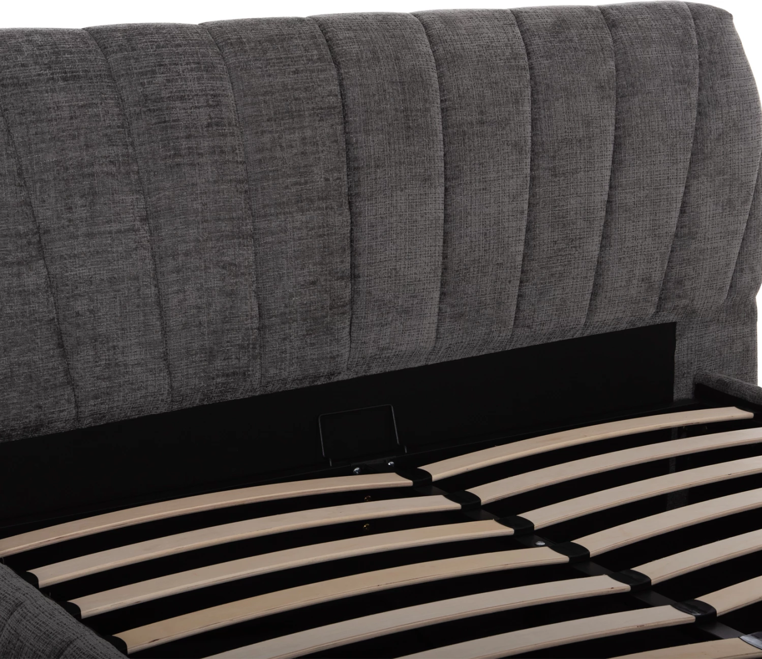 Shtrat dopio me depo WEYLON FH765.01, stof gri, për dyshek 160x200cm