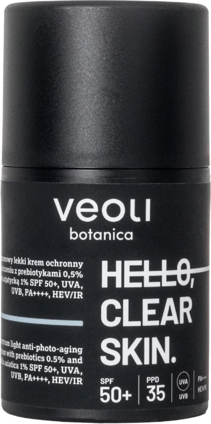 Krem mbrojtës për fytyrë Veoli Botanica Hello Clear Skin SPF50+ 50ml