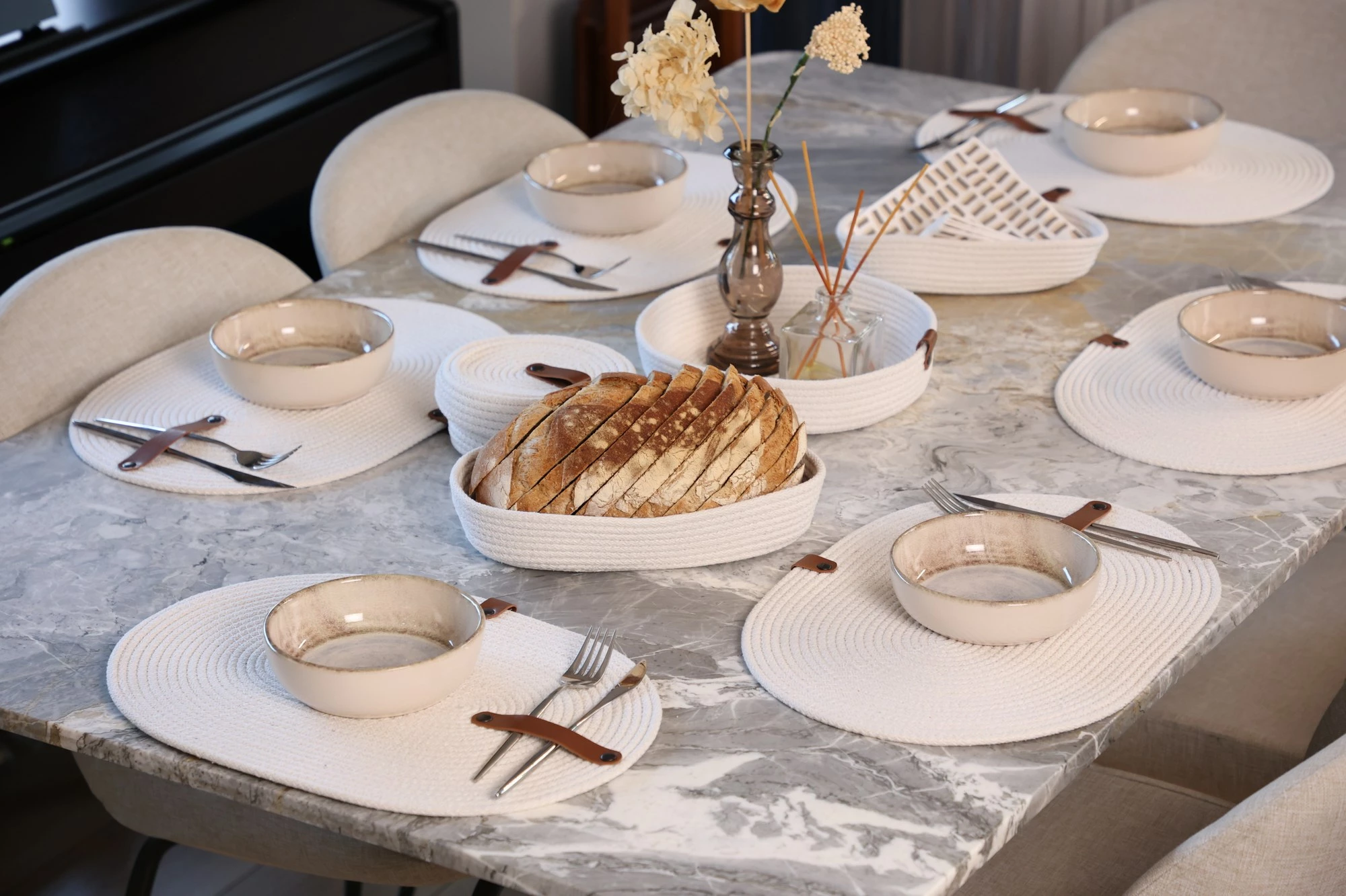 Set 6 copë mbrojtëse tavoline, dizajn Aberto, JUT08001127D