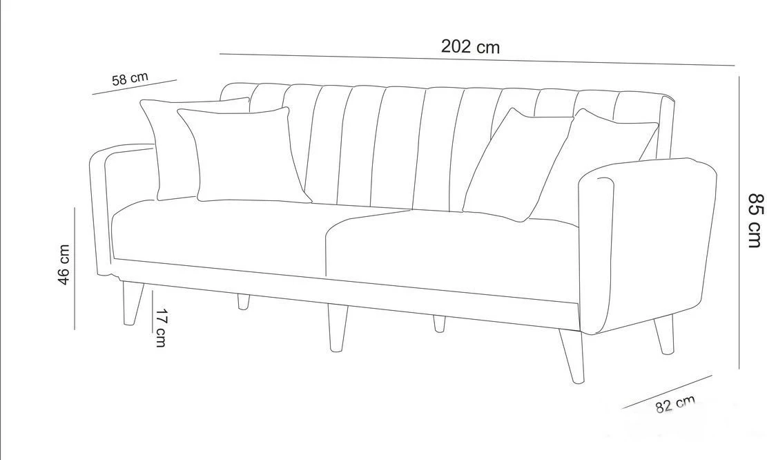 Set divani-krevat Atelier del Sofa, ngjyrë blu e errët, AQUA-TAKIM6-S 1048