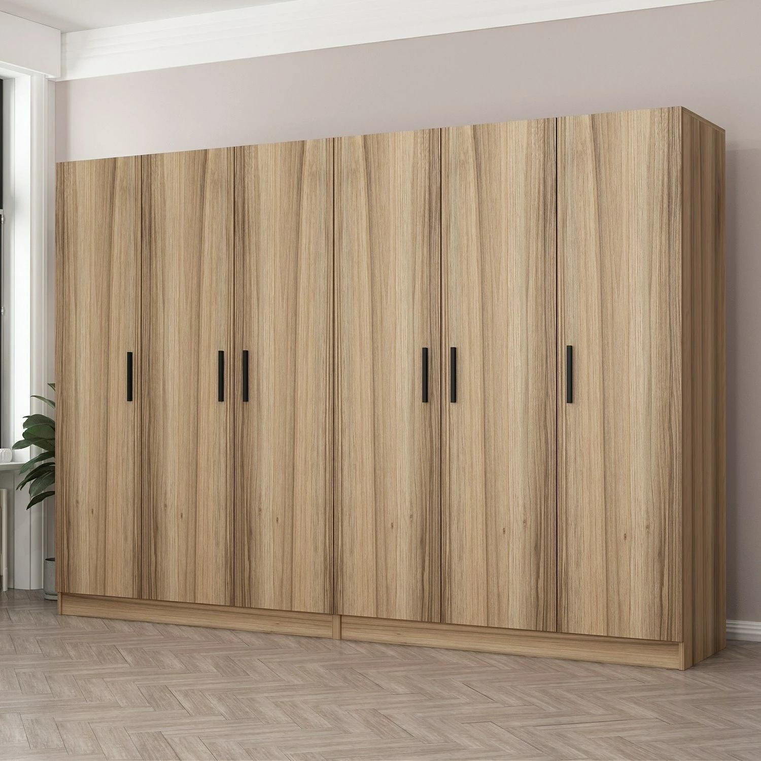 Dollap garderobe Skye Decor, ngjyrë dore, 270x190x52cm