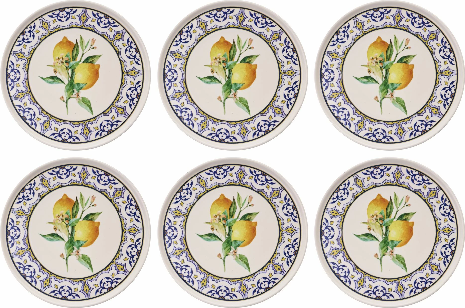 Set pjatash shërbimi (6 copë), Hermia Concept, Lemon Garden