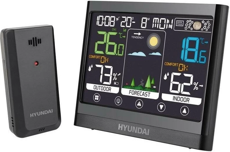 Stacion moti Hyundai HY-WS2450, ekran i ndriçuar, sensor wireless, zi