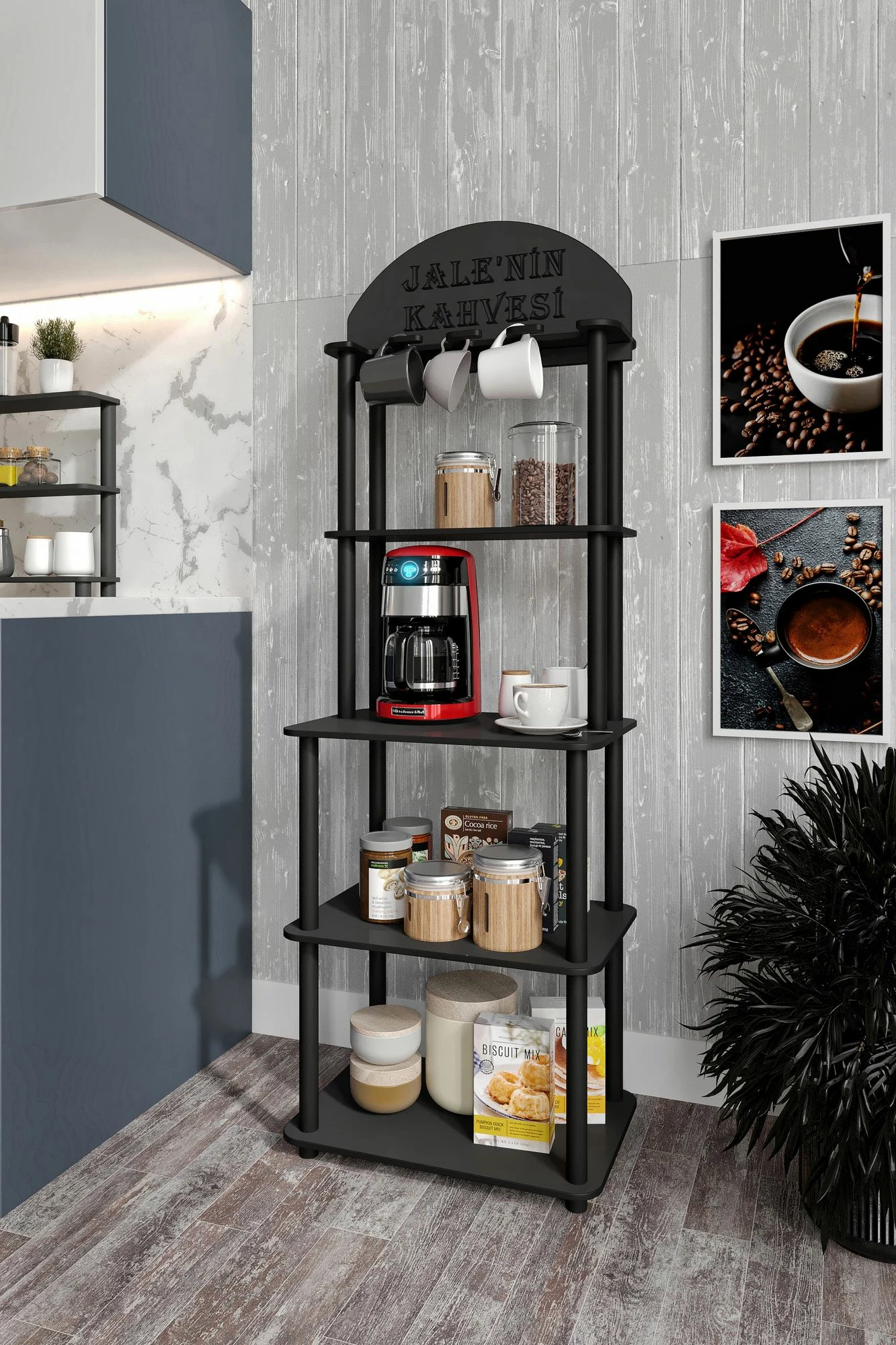 Stendë për kafe Skye Decor, Lungo, e zezë
