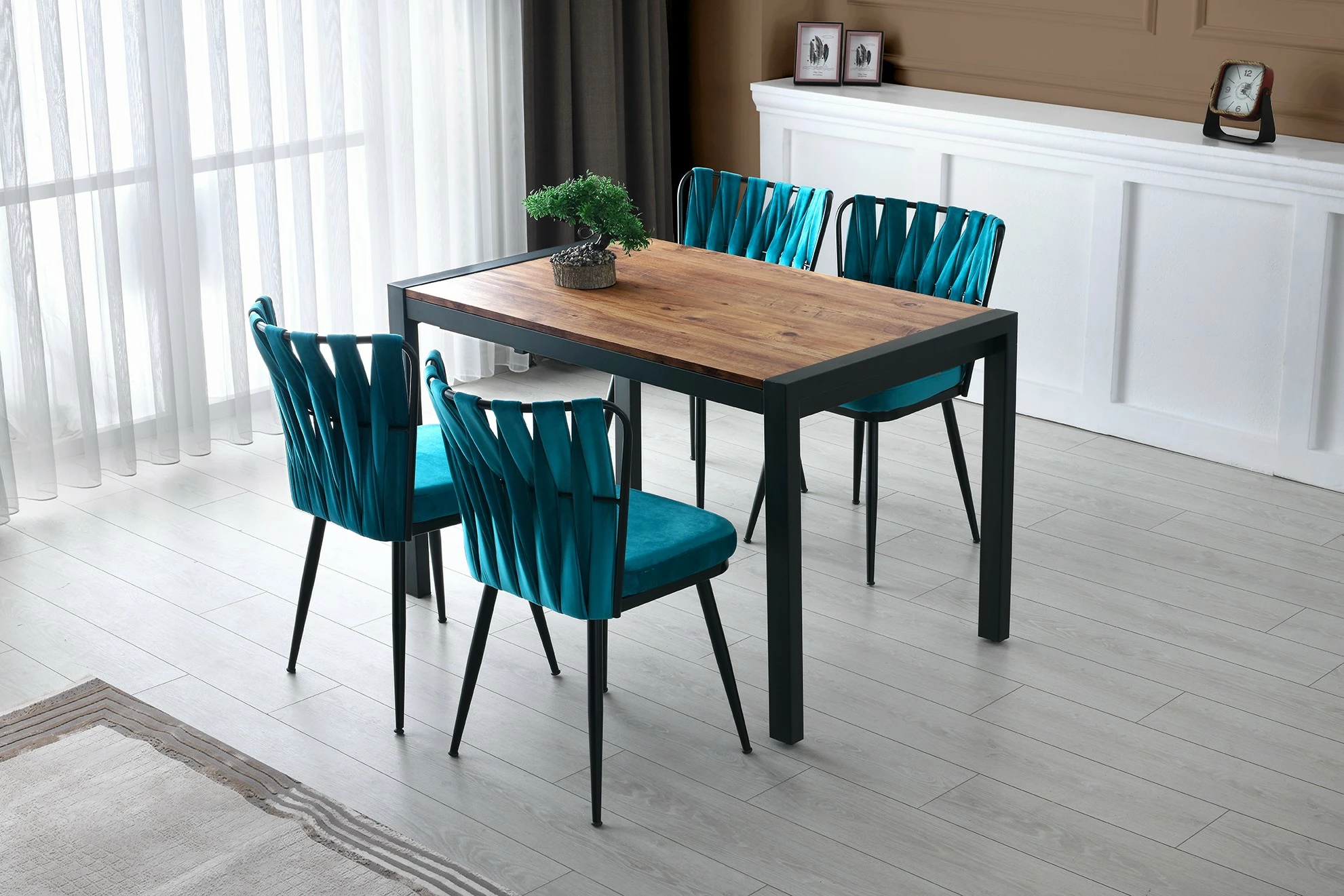 Tavolinë ngrënieje Skye Decor, ngjyrë Atlantic Pine, 120-187x75x74 cm