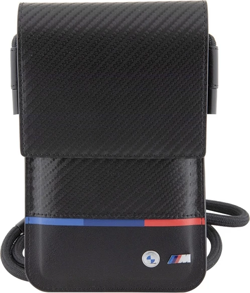 Çantë portofol BMW Carbon Tricolor Line, për celular, e zezë