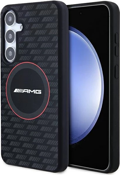 Mbështjellës Mercedes AMG Silicone Carbon Pattern MagSafe për Samsung Galaxy S24+, i zi