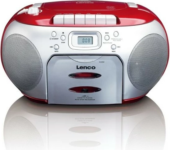 Radio/CD player Lenco SCD-420, 2 altoparlantë, LCD, kuqe/zezë