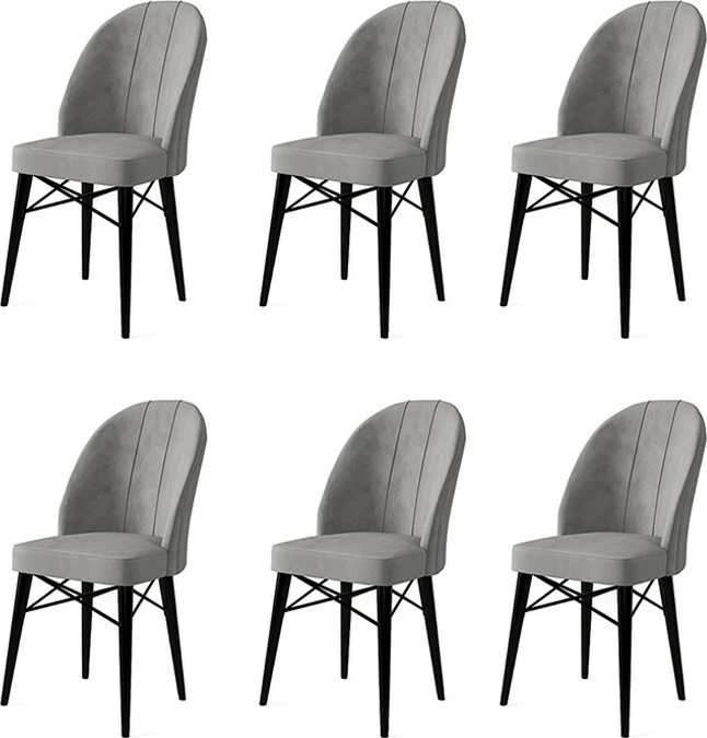 Set karrigash (6 copë), Hanah Home, Ritim, gri e zi