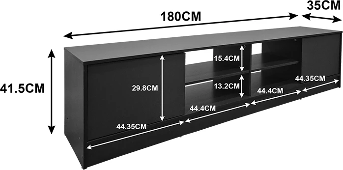 Komodë TV Tivia, ngjyrë antracit, 180x35x41.5cm
