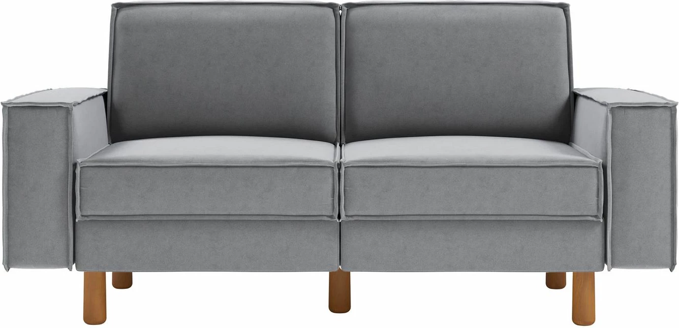 Divan dy-vendësh Atelier del Sofa, ngjyrë gri mjegull, këmbë dru arre