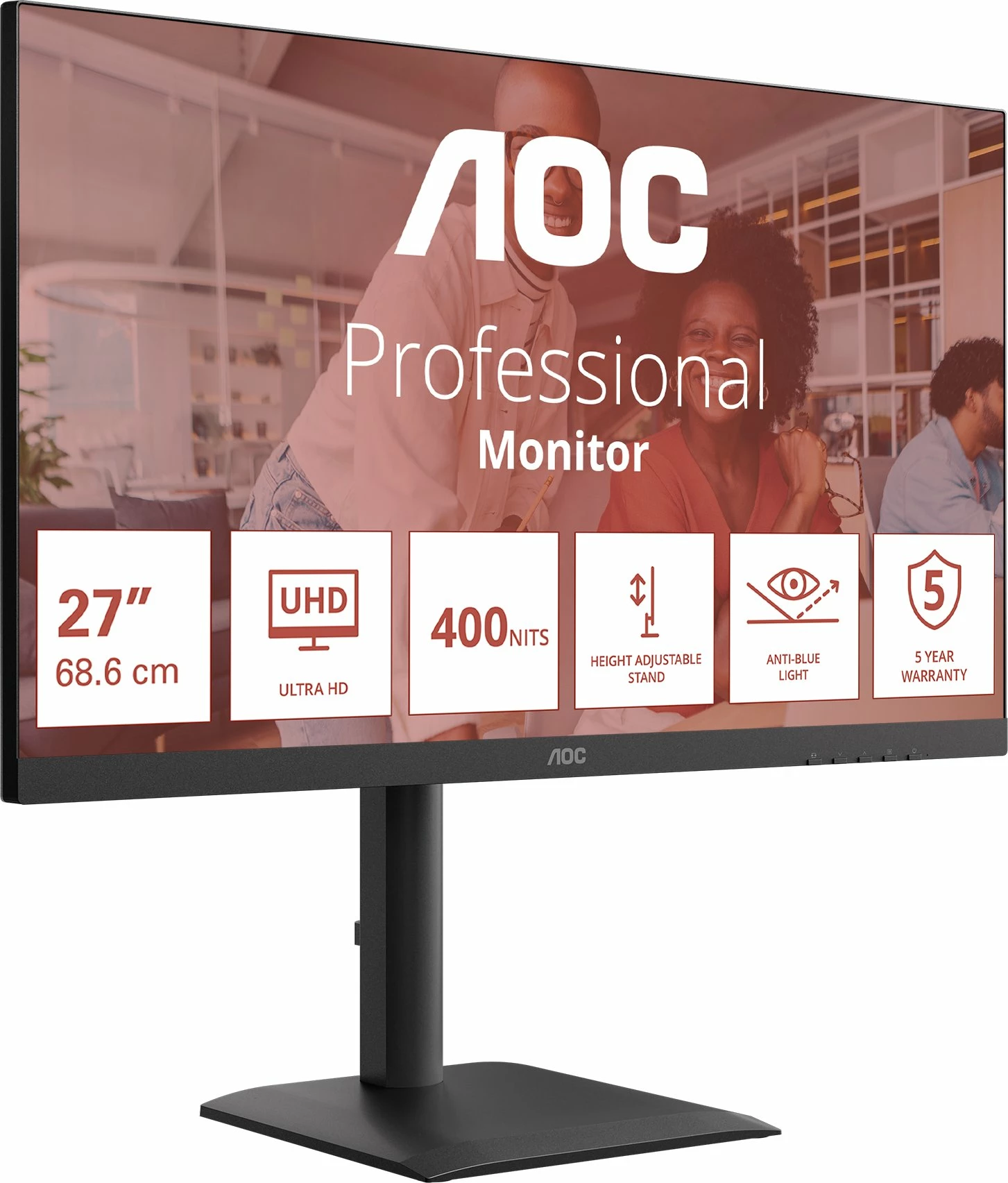 Monitor AOC U27E4CV 27\" 4K UHD IPS USB-C PD 90W 60Hz, i zi