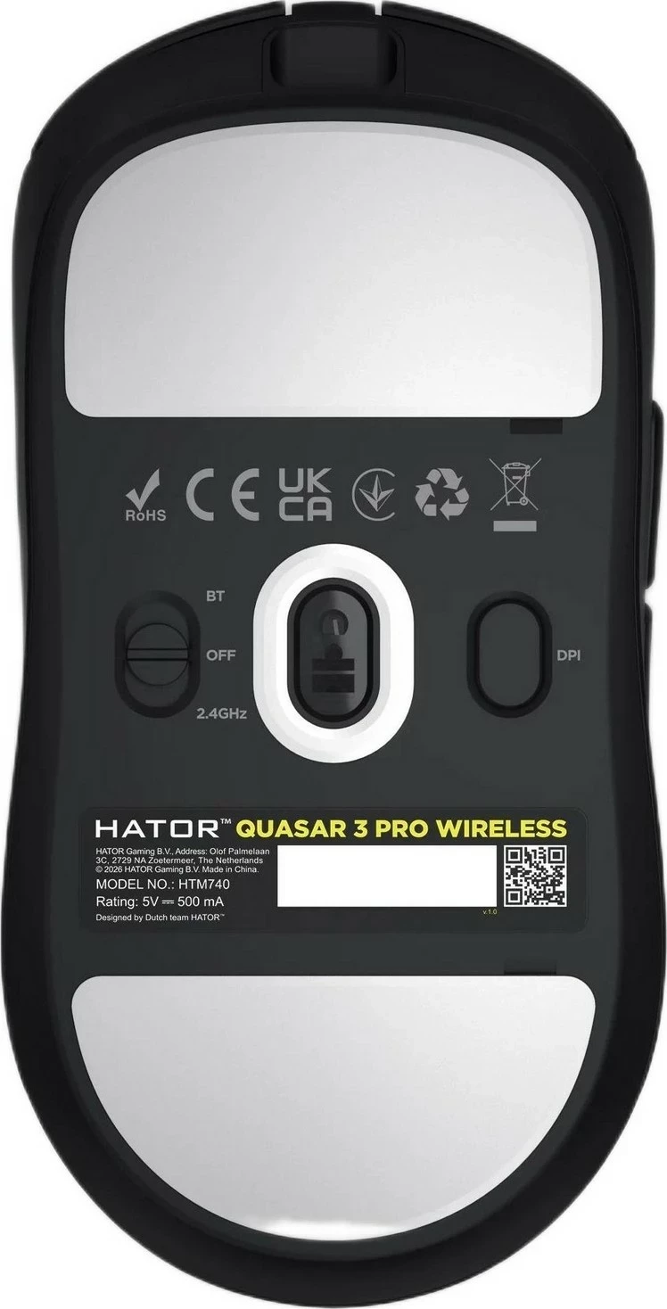 Maus gaming Hator Quasar 3 Pro Wireless, 30000 DPI, Bluetooth/2.4GHz + USB-C, i zi