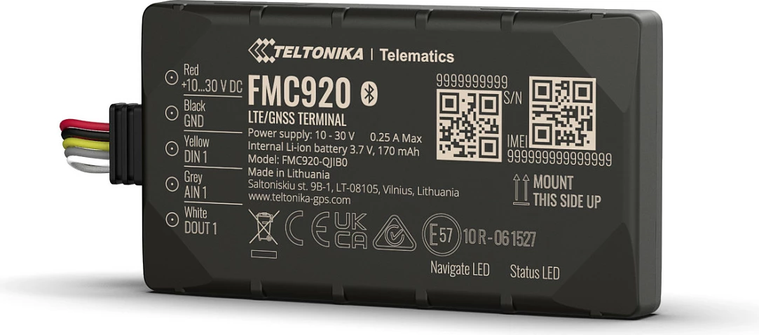 GPS tracker Teltonika FMC920, 4G LTE Cat 1, Single SIM, IP54, i zi