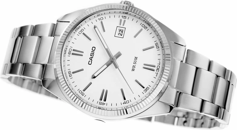 Orë dore për meshkuj Casio MTP-1302PD-7A1VEF, argjendtë, me kuti
