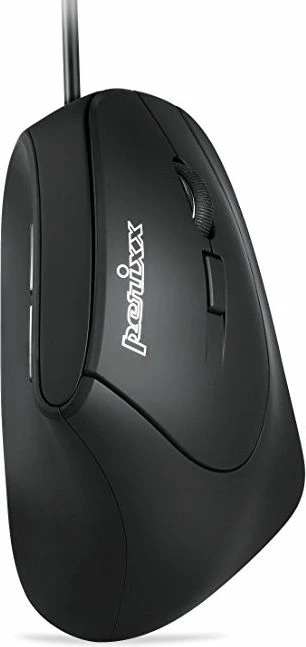 Maus Perixx Perimice-515 II 1600 DPI, USB me kabllo, 6 butona, vertikal ergonomik, e zezë