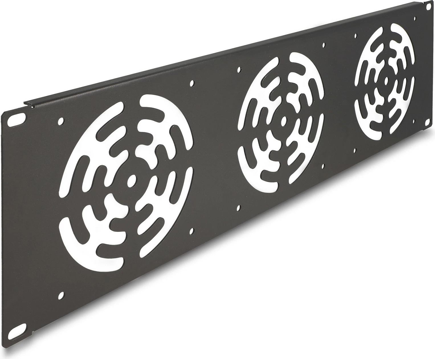 Panel për ventilatorë DeLOCK 19" 3U, për 3x 120x120 mm, metal, gri e errët
