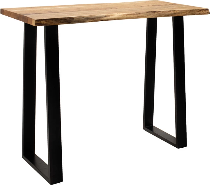 Tavolinë bar Miles dru akacie masiv 3.7-4cm ngjyrë natyrale me këmbë metalike të zeza 120x53x97cm