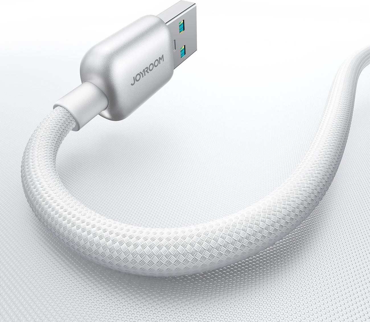 Kabllo USB-A në USB-C Joyroom S-A55 StarFlight 66W 1.2 m me LED, e bardhë