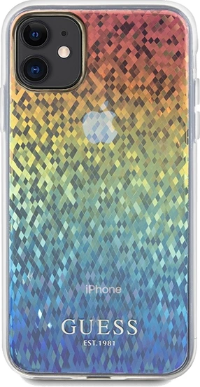 Mbështjellës Guess IML Faceted Mirror Disco Iridescent për iPhone 11/XR, Multicolor