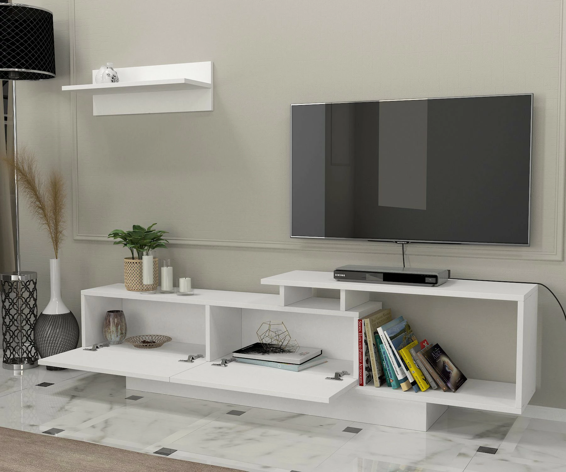 Komodë TV Hanah Home, Asos, e bardhë