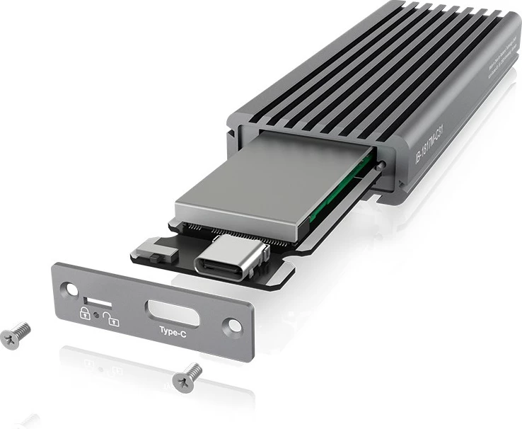 Kasë SSD ICY BOX IB-1817M-C31, M.2, PCI Express 3.0, 10 Gbit/s, USB lidhje, Gri