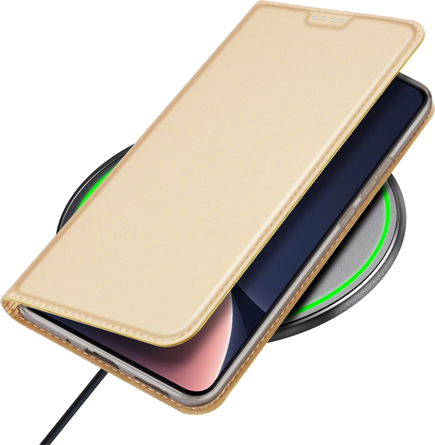 Mbështjellës Dux Ducis Skin Pro për Xiaomi 13, me kapak, xhep për kartelë, funksion stand, ari