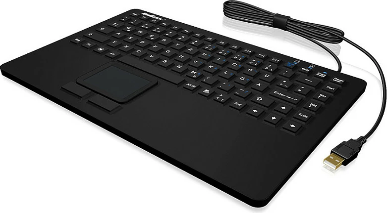 Tastierë KeySonic KSK-5230IN, USB me kabllo, IP68, me touchpad, QWERTZ (CH), e zezë