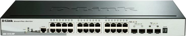Switch D-Link DGS-1510-28P/E 24x Gigabit PoE, 2x SFP, 2x 10G SFP+, Smart Managed, i grumbullueshëm