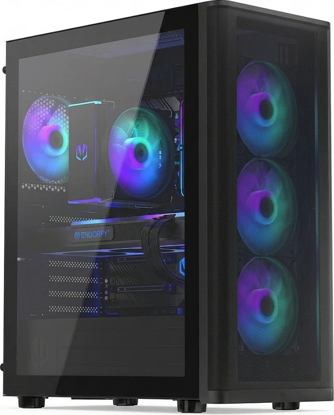 Kasë Endorfy Ventum 400 ARGB, Midi Tower, panel xhami, 4 ventilatorë ARGB, e zezë