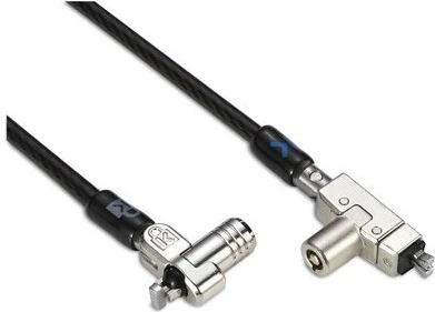 Kensington kabëll sigurie për laptop Slim N17 2.0, me çelës, dy koka, për slot wedge, çelik, zi/argjend