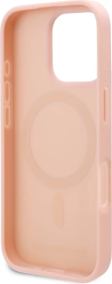 Mbështjellës Karl Lagerfeld Hot Stamp MagSafe për iPhone 16 Pro, Rozë