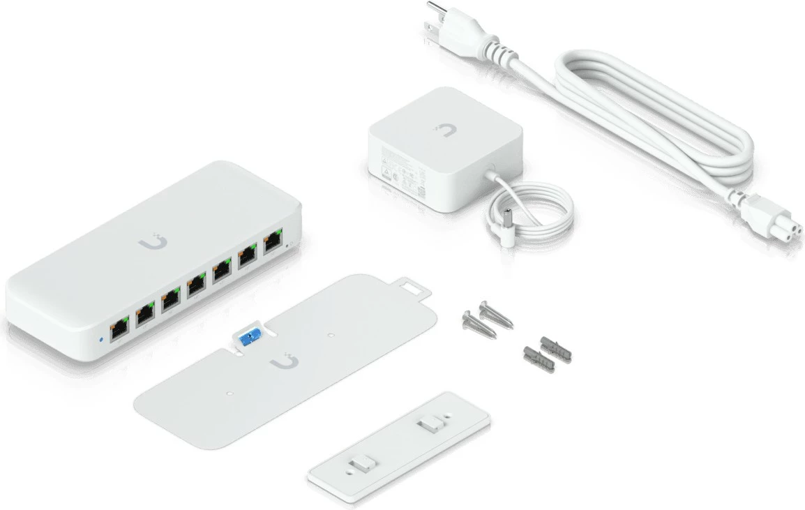 Switch Ubiquiti Ultra 60W, 8 porta, Gigabit, Managed, PoE, i bardhë